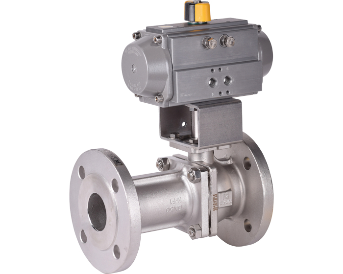 Split body stainless steel ball valve 763L + RE/RES pneumatic actuator
